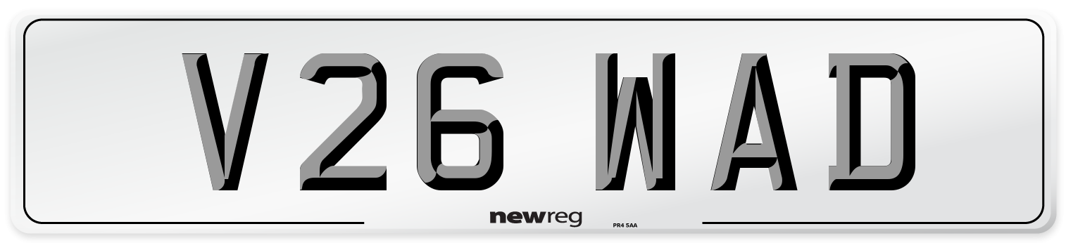V26 WAD Number Plate from New Reg